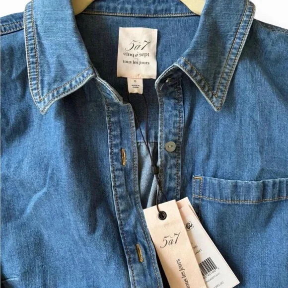 Cinq à Sept Indigo Denim dress - Picture 2 of 2